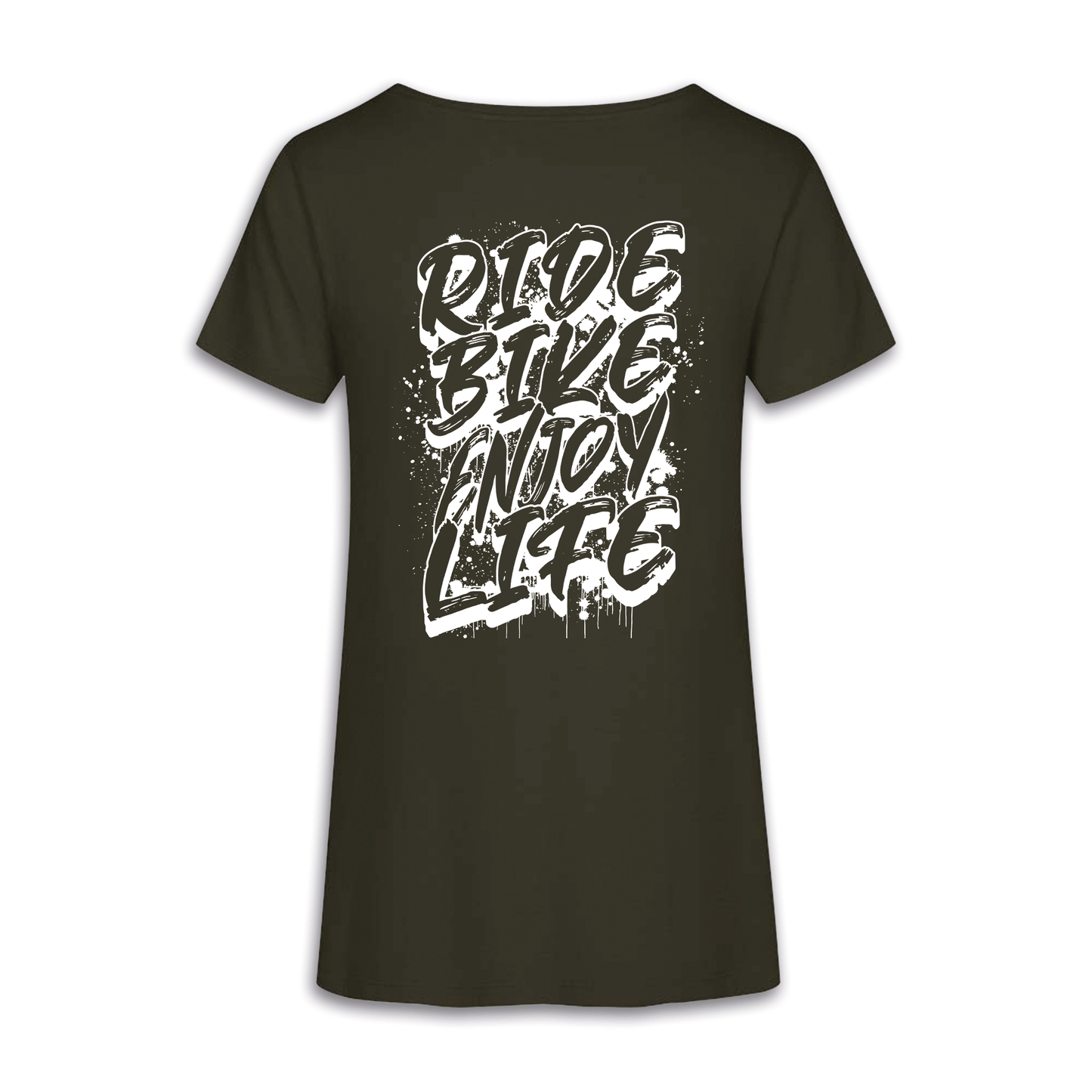Ride Bike Enjoy Life Graffiti - Khaki Frauen Shirt