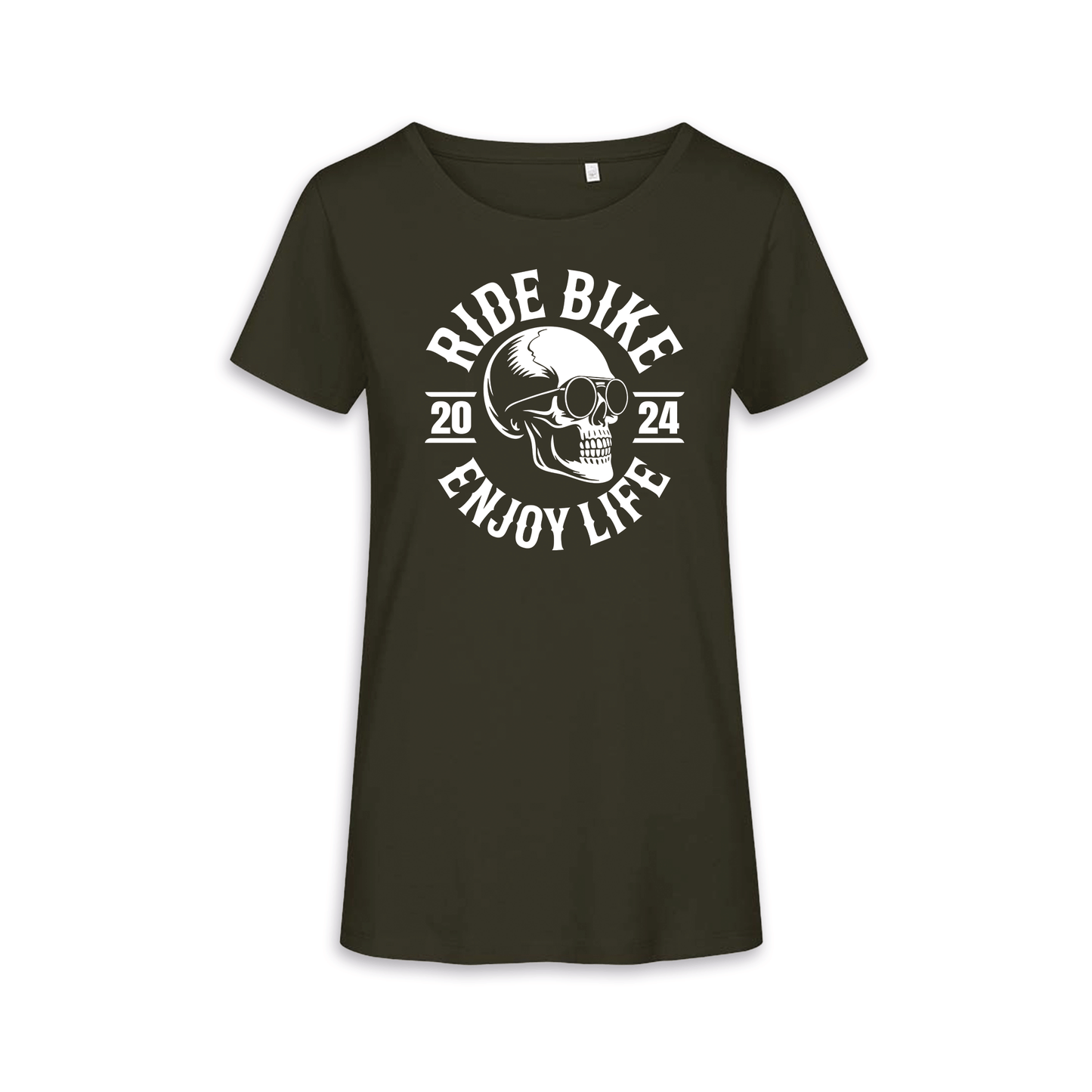 RIDE BIKE ENJOY LIFE Front - Khaki Frauen Shirt