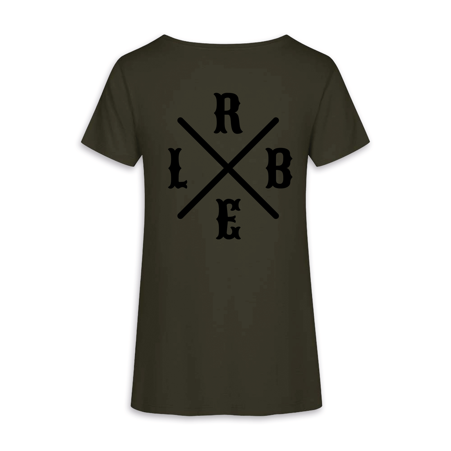 RIDE BIKE ENJOY LIFE Kreuz - Khaki/Schwarz Frauen Shirt
