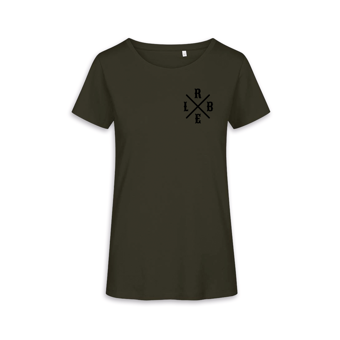 RIDE BIKE ENJOY LIFE Kreuz - Khaki/Schwarz Frauen Shirt