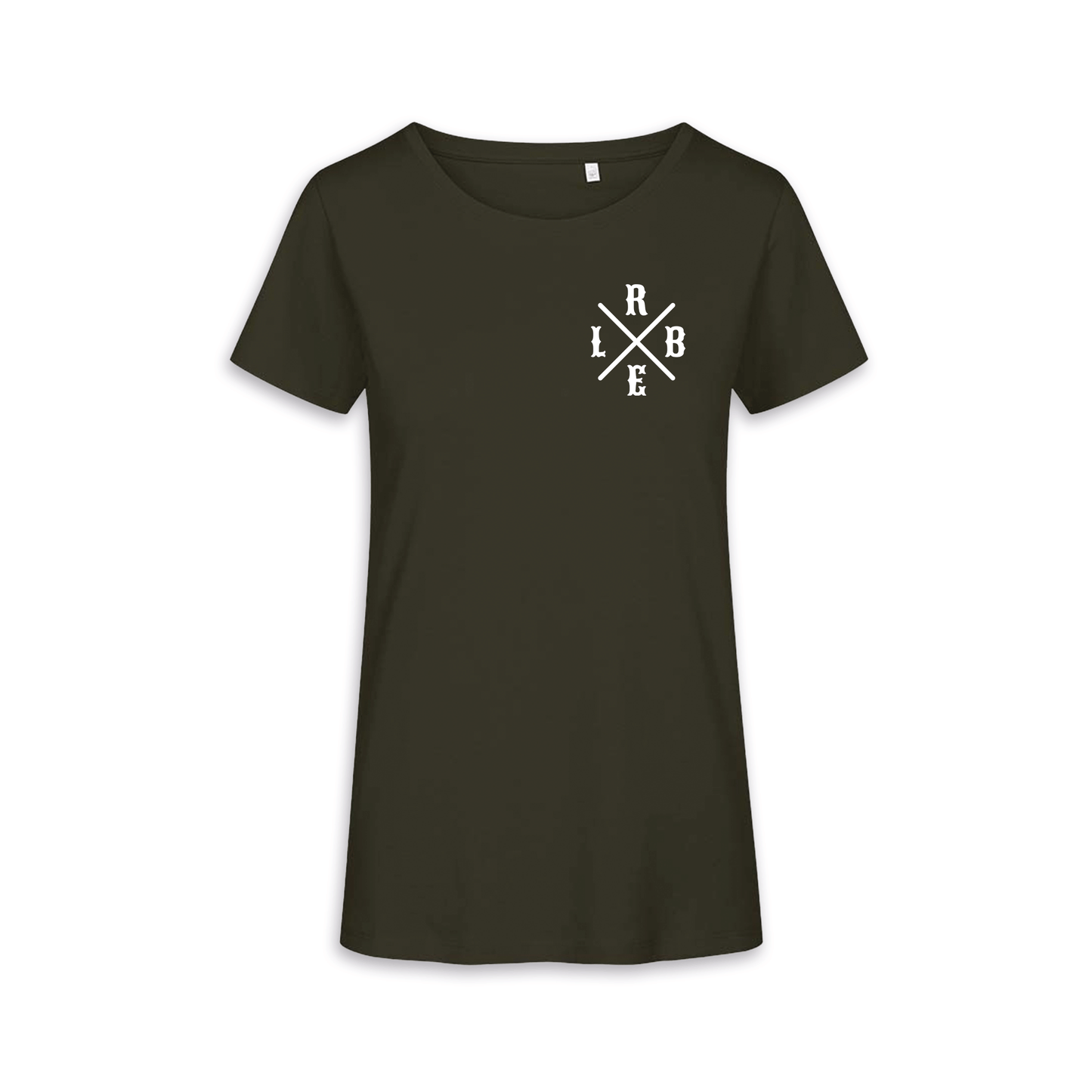 RIDE BIKE ENJOY LIFE Kreuz - Khaki/Weiß Frauen Shirt