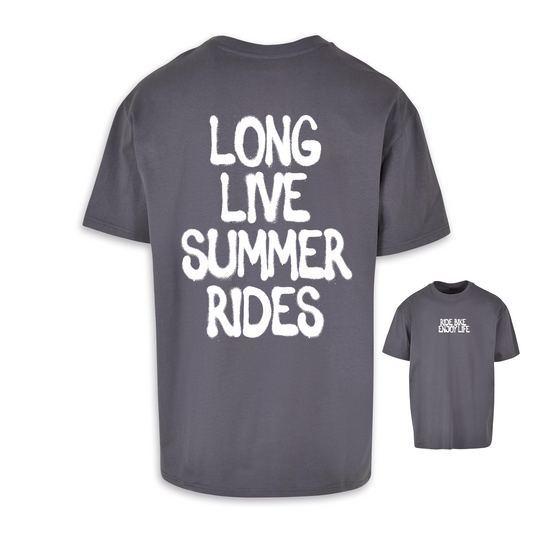 Long live summer rides - Dunkelgrau/weiß Oversize Shirt