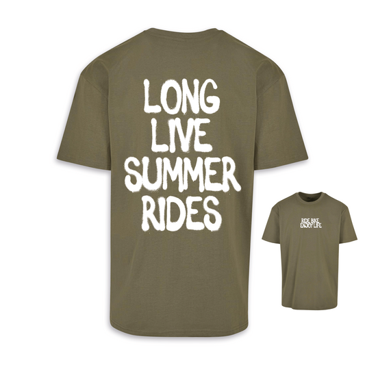 Long live summer rides - Olive/Weiß Oversize Shirt