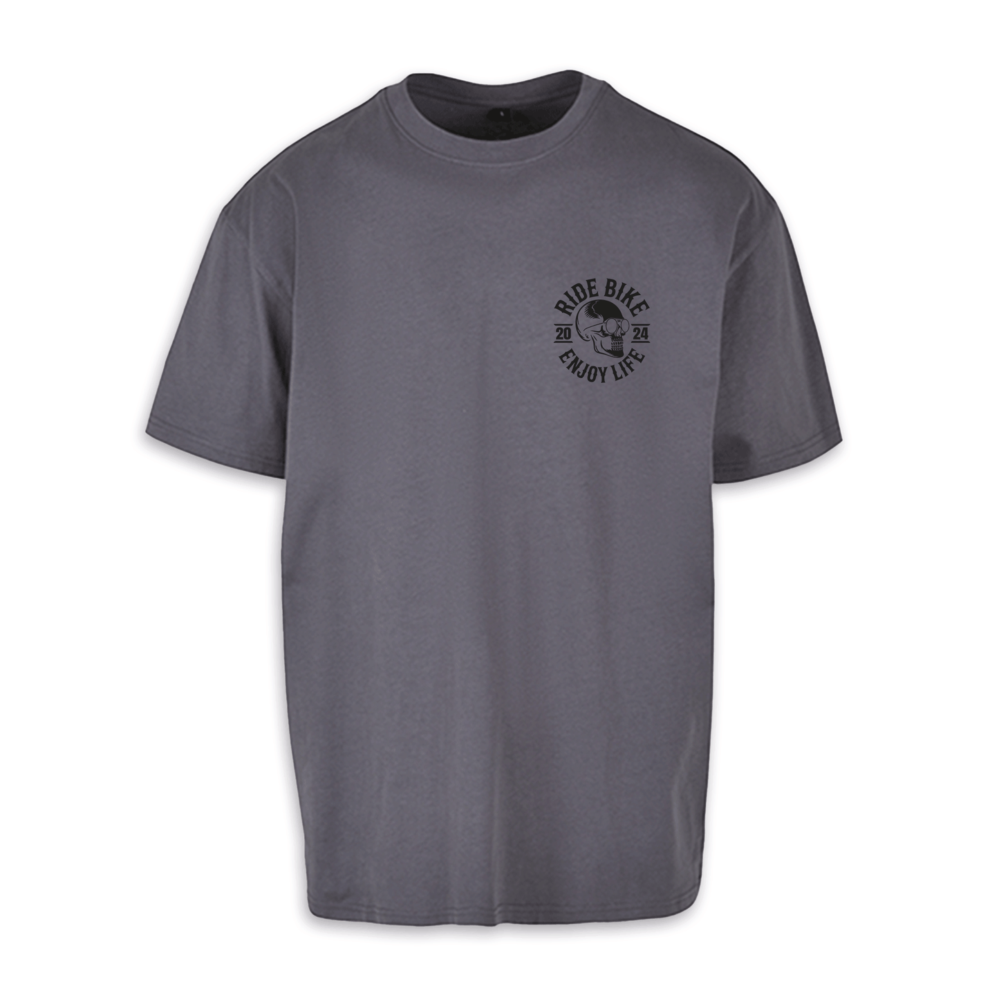 RIDE BIKE ENJOY LIFE - Dunkelgrau/schwarz Oversize Shirt