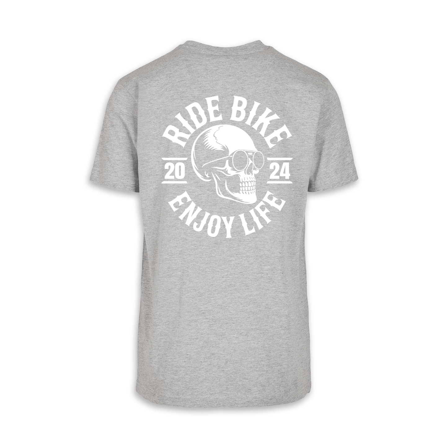 RIDE BIKE ENJOY LIFE - Grau/Weiß Männer Shirt