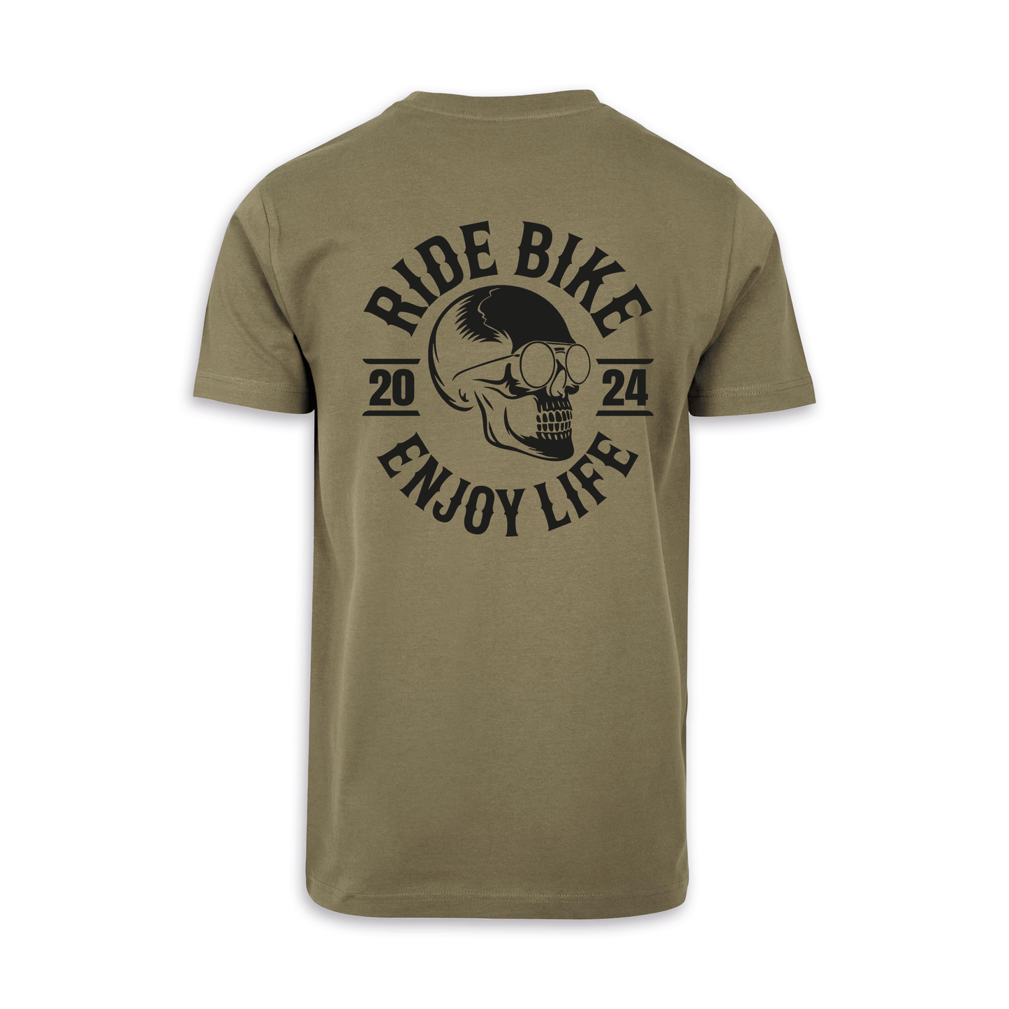 RIDE BIKE ENJOY LIFE - Olive/Schwarz Männer Shirt