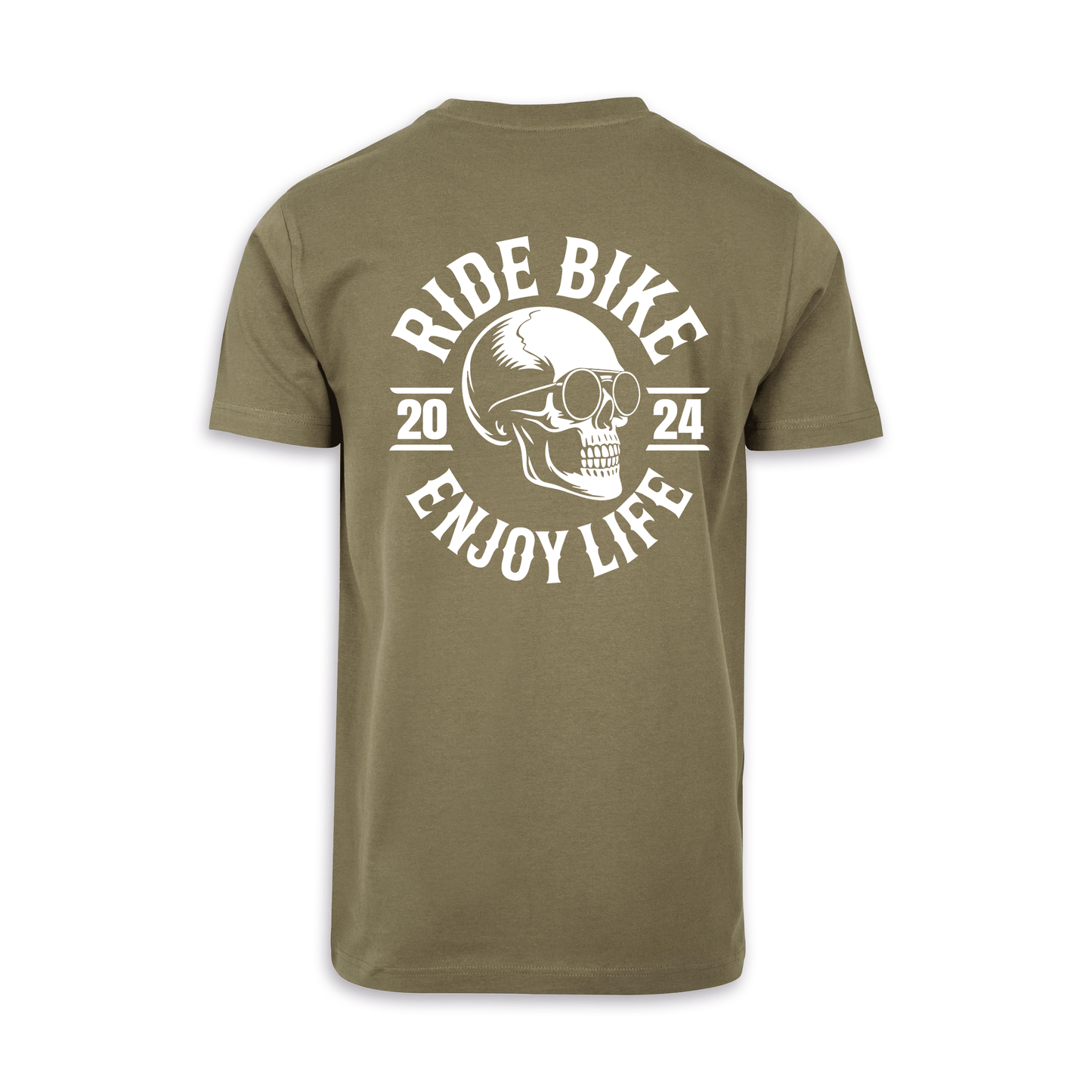 RIDE BIKE ENJOY LIFE - Olive/Weiß Männer Shirt