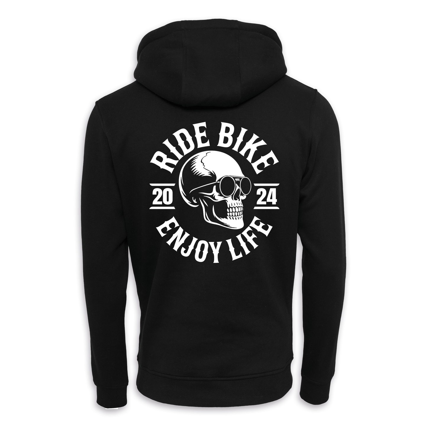RIDE BIKE ENJOY LIFE - Schwarz/Weiß Regular Hoodie