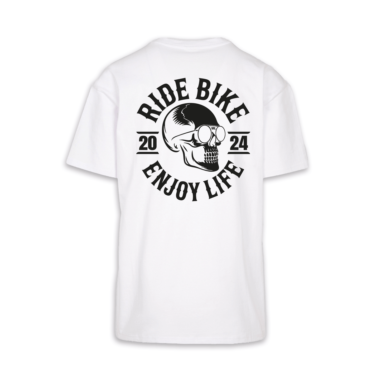 RIDE BIKE ENJOY LIFE - Weiß Oversize Shirt