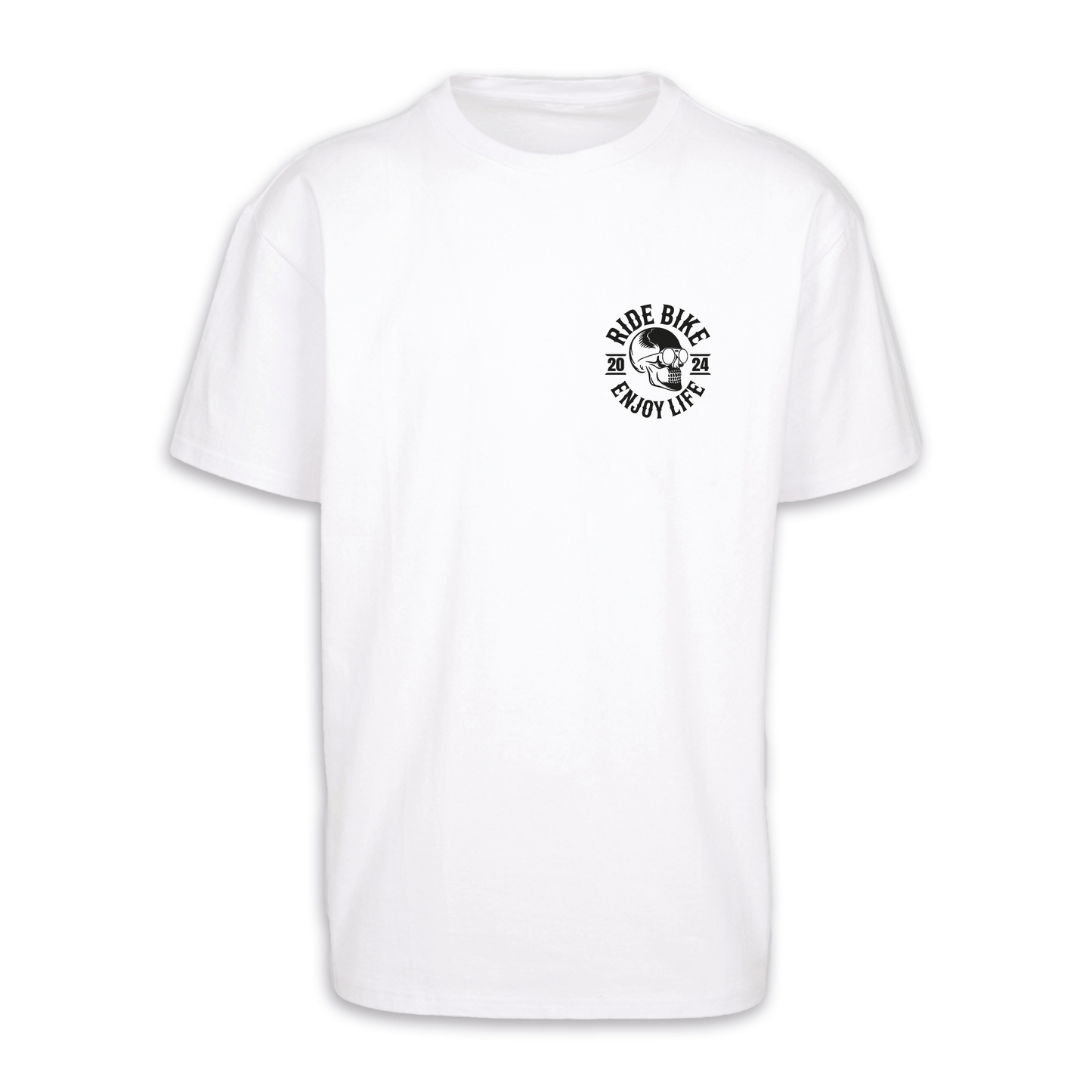 RIDE BIKE ENJOY LIFE - Weiß Oversize Shirt