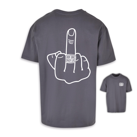 Mittelfinger - Dunkelgrau Oversize Shirt