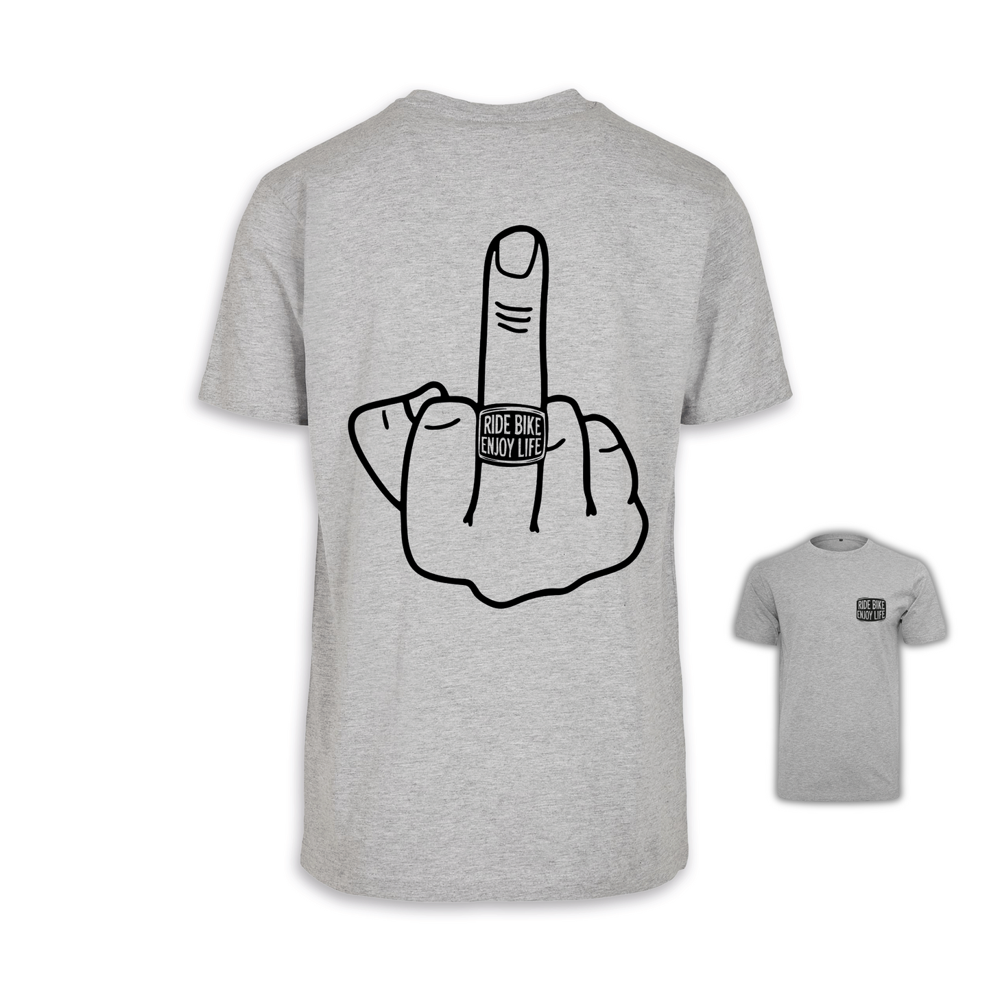 Mittelfinger - Grau Männer Shirt