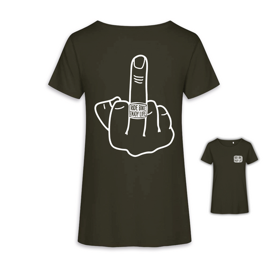 Mittelfinger - Khaki Frauen Shirt