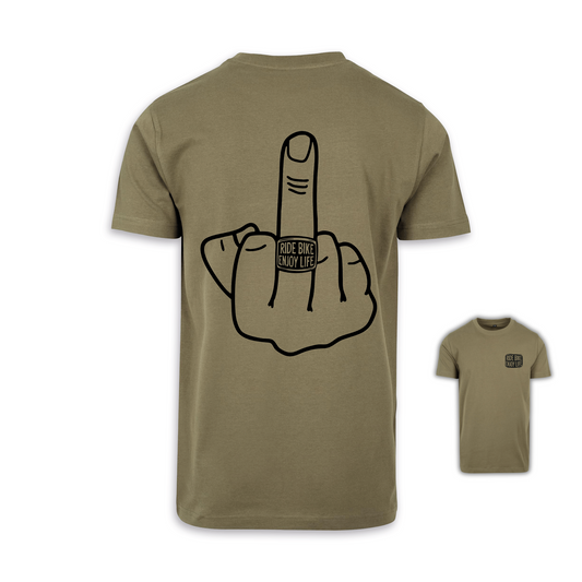 Mittelfinger - Olive/Schwarz Männer Shirt