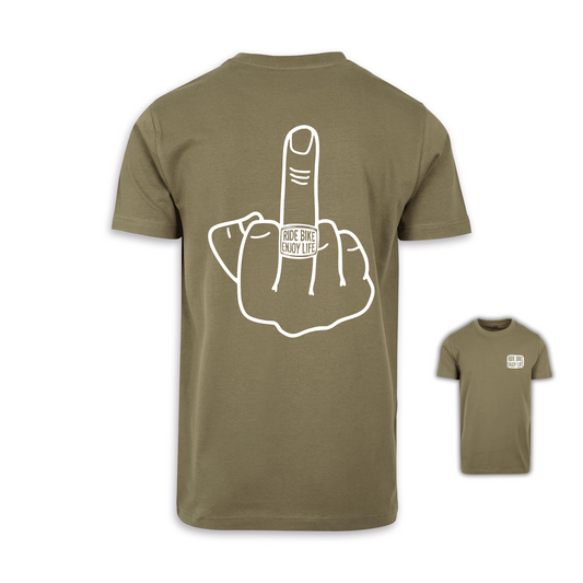 Mittelfinger - Olive/Weiß Männer Shirt