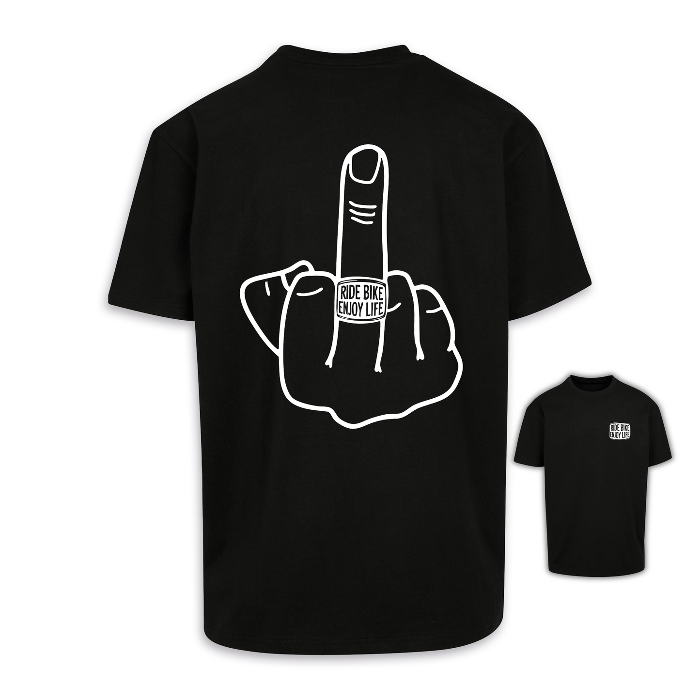 Mittelfinger - Schwarz Oversize Shirt
