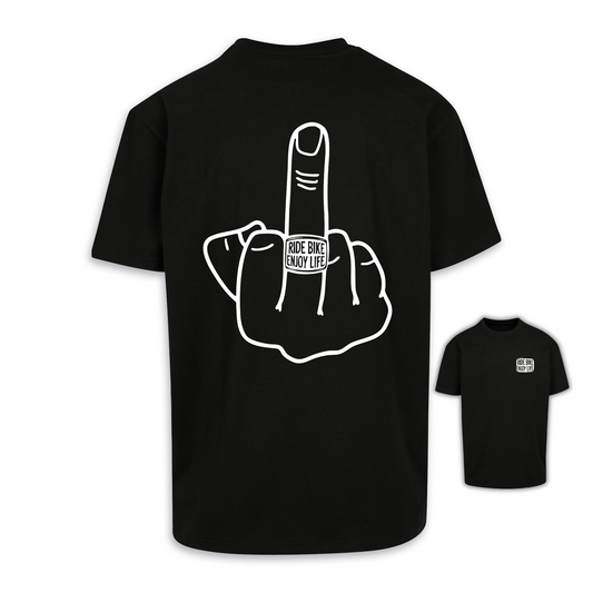 Mittelfinger - Schwarz Oversize Shirt