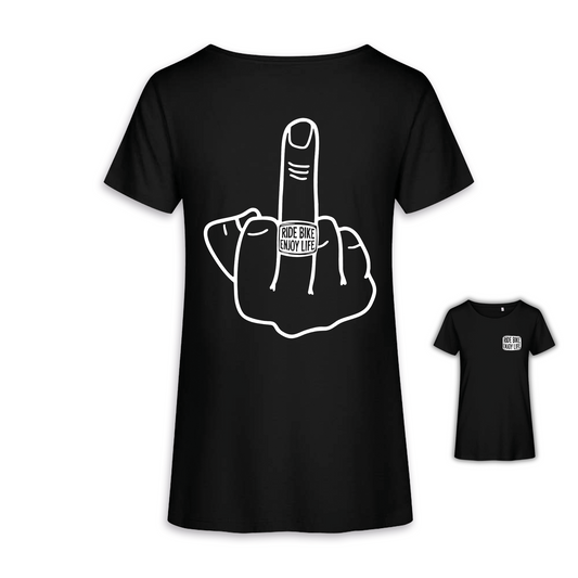 Mittelfinger - Schwarz Frauen Shirt