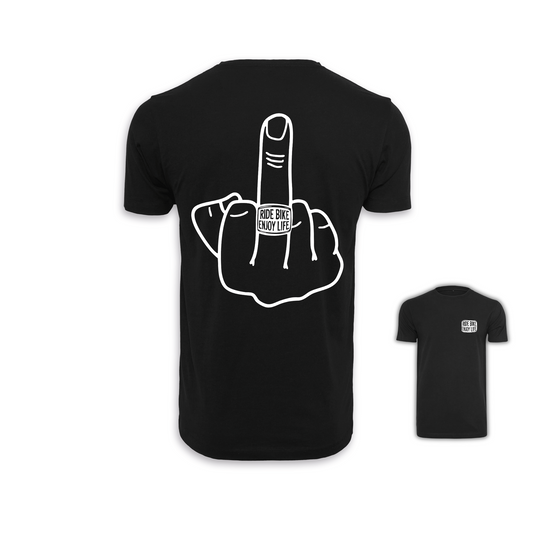 Mittelfinger - Schwarz Männer Shirt