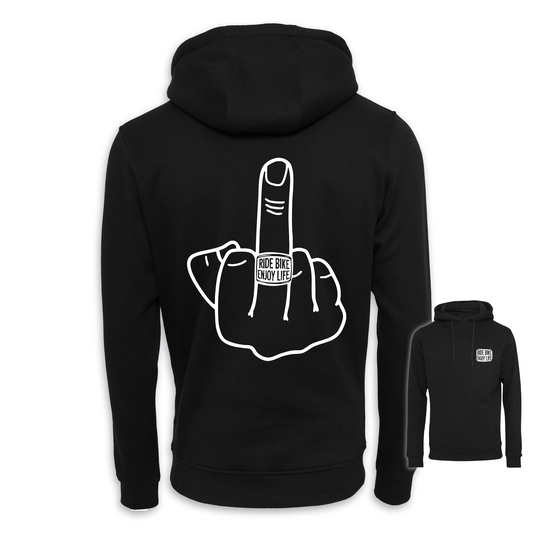 Mittelfinger - Schwarz Regular Hoodie