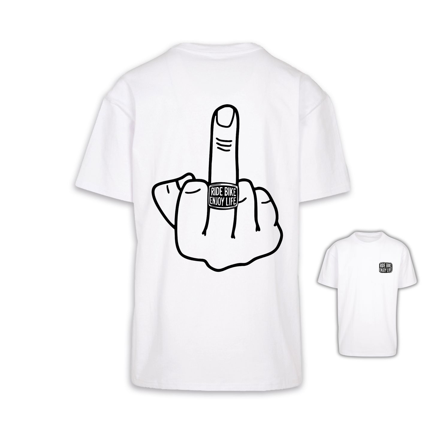 Mittelfinger - Weiß Oversize Shirt