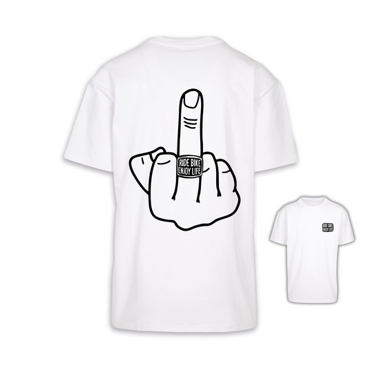 Mittelfinger - Weiß Oversize Shirt