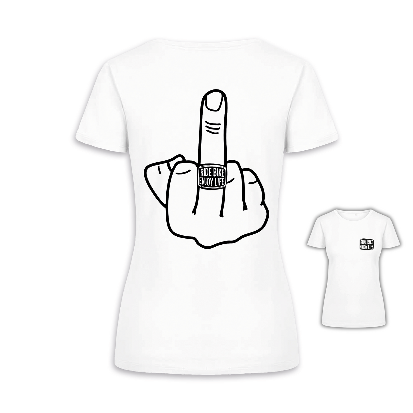 Mittelfinger - Weiß Frauen Shirt