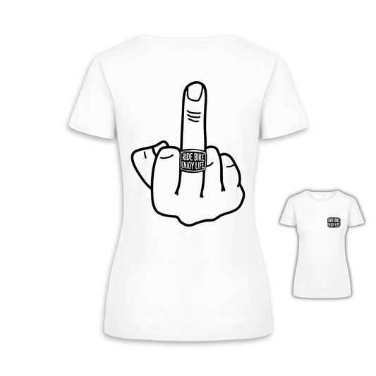Mittelfinger - Weiß Frauen Shirt