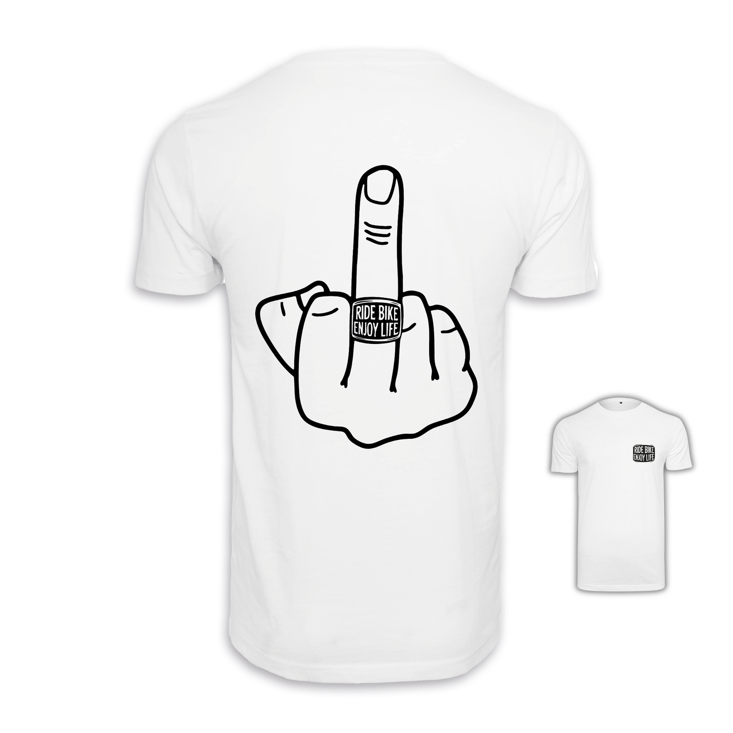 Mittelfinger - Weiß Männer Shirt