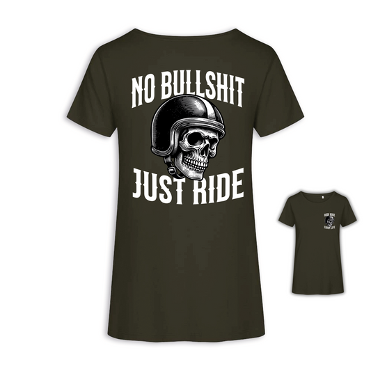 No Bullshit - Khaki Frauen Shirt