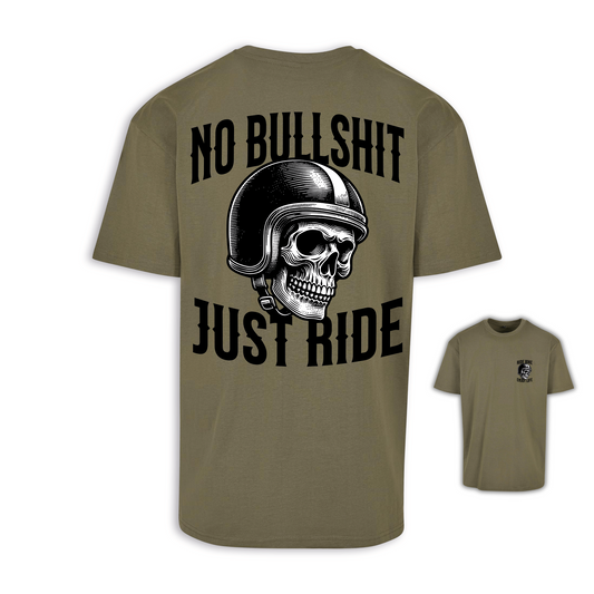 No Bullshit - Olive/Schwarz Oversize Shirt