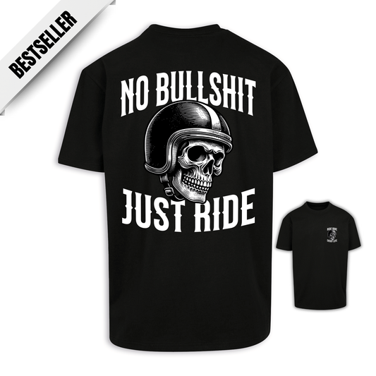 No Bullshit - Schwarz Oversize Shirt