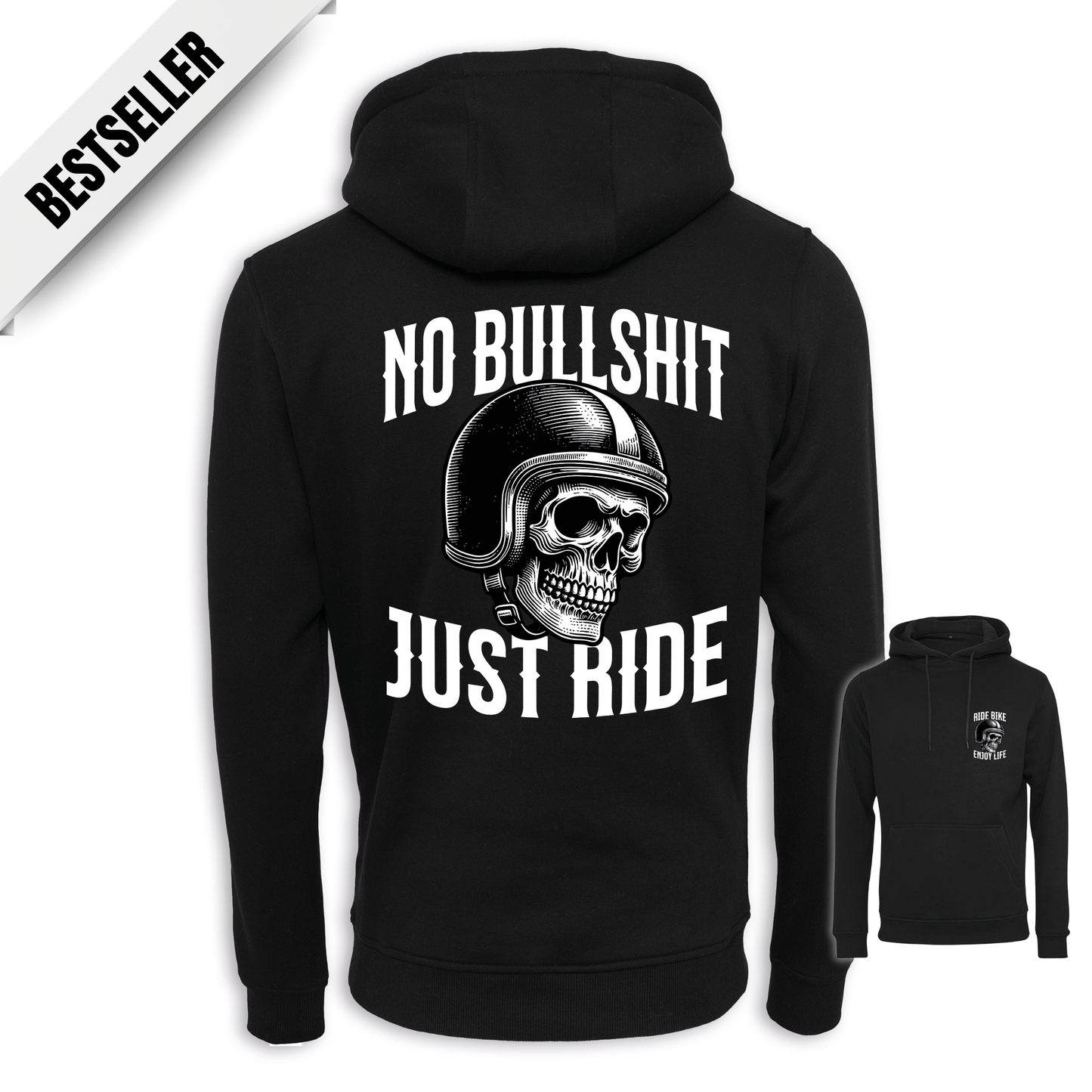 No Bullshit - Schwarz Regular Hoodie