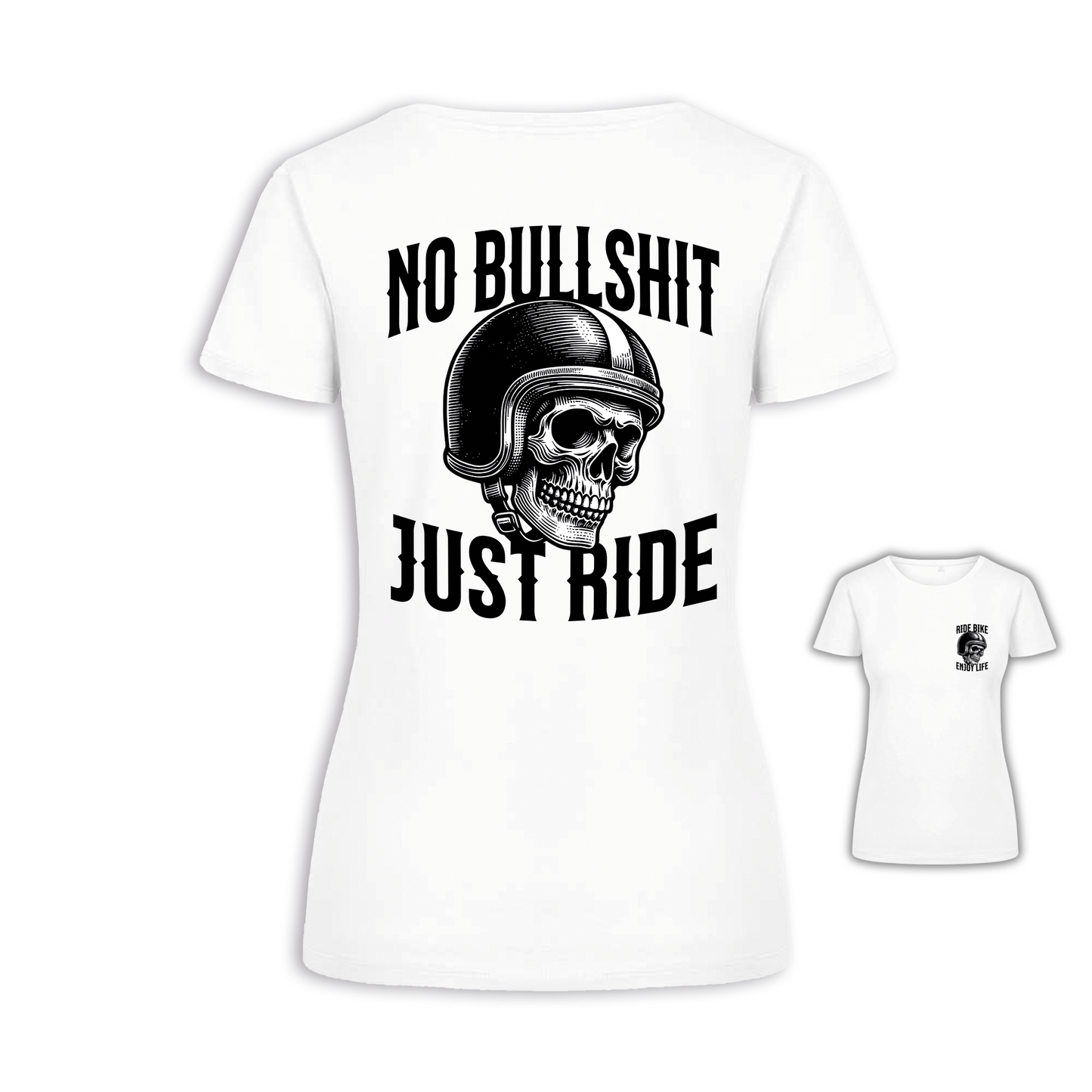No Bullshit - Weiß Frauen Shirt