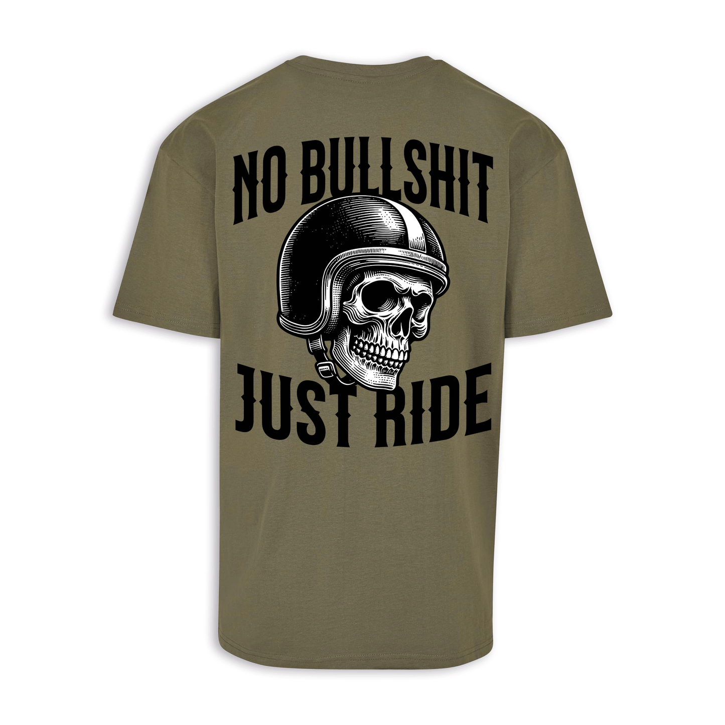 No Bullshit - Olive/Schwarz Oversize Shirt