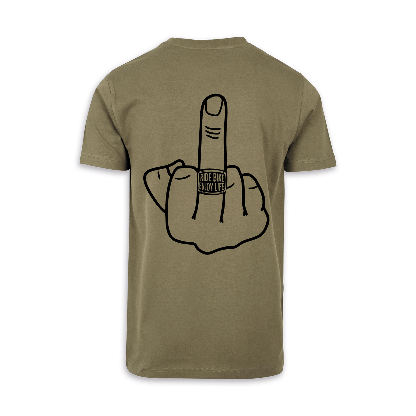 Mittelfinger - Olive/Schwarz Männer Shirt