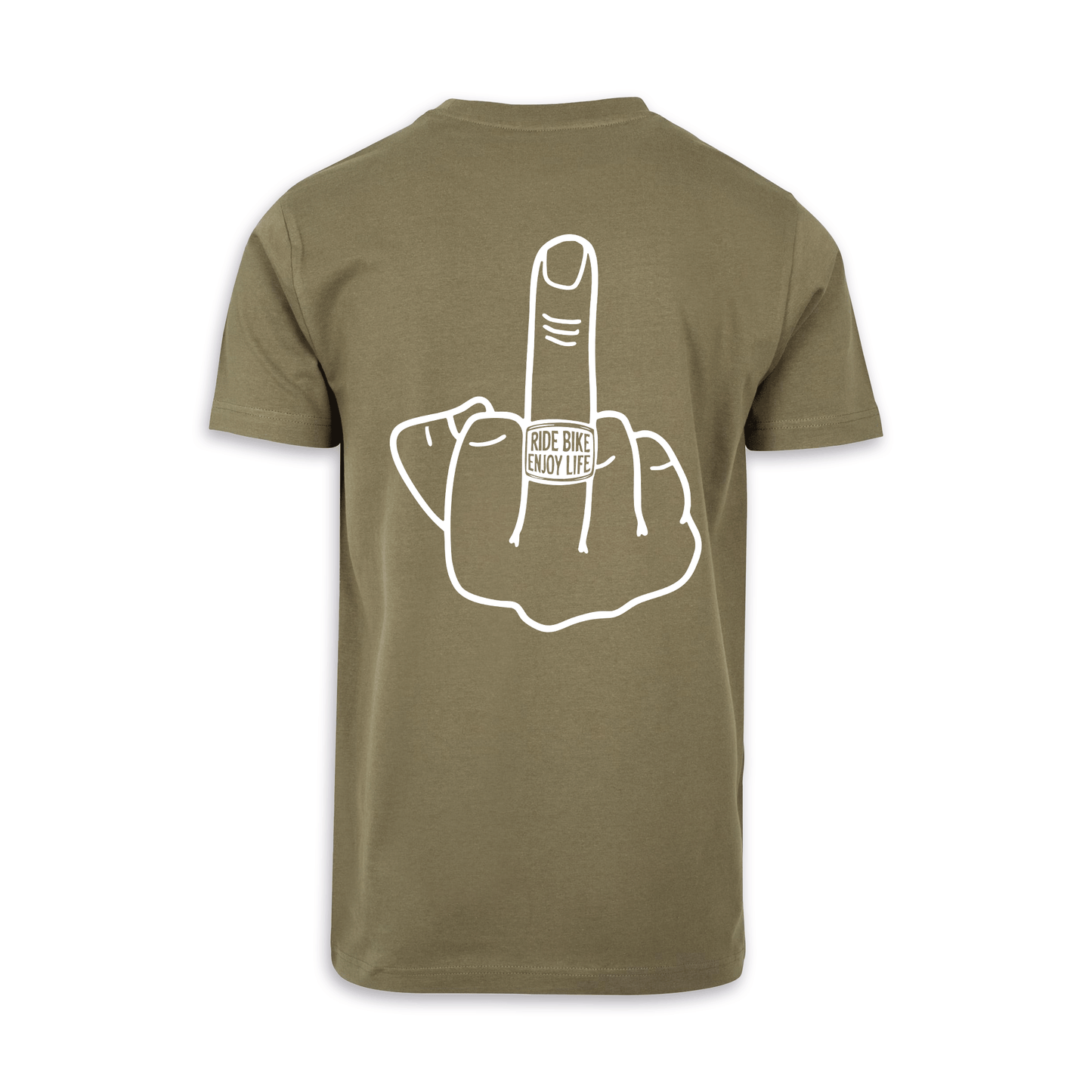 Mittelfinger - Olive/Weiß Männer Shirt