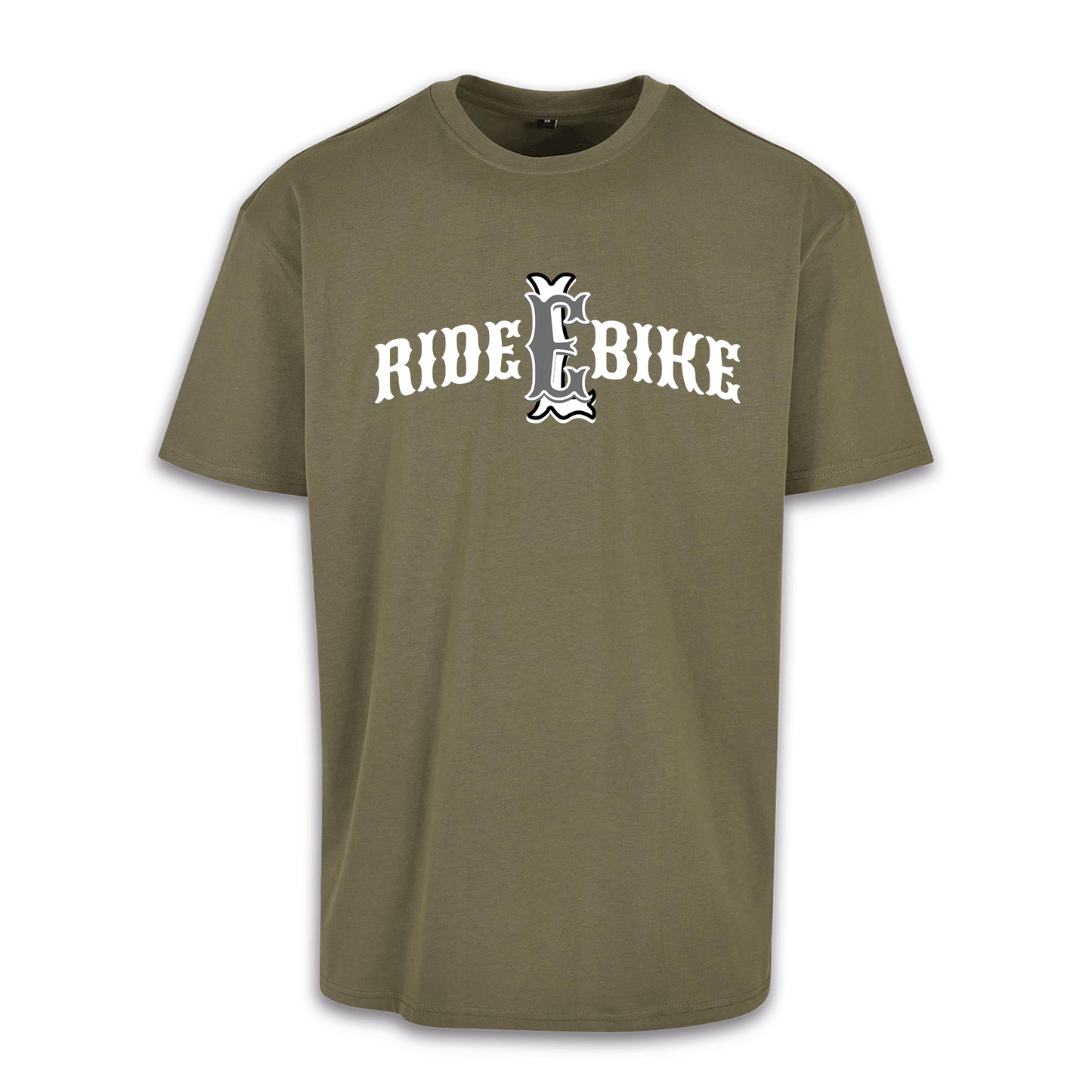 RIDE BIKE EL - Olive/Weiß Oversize Shirt
