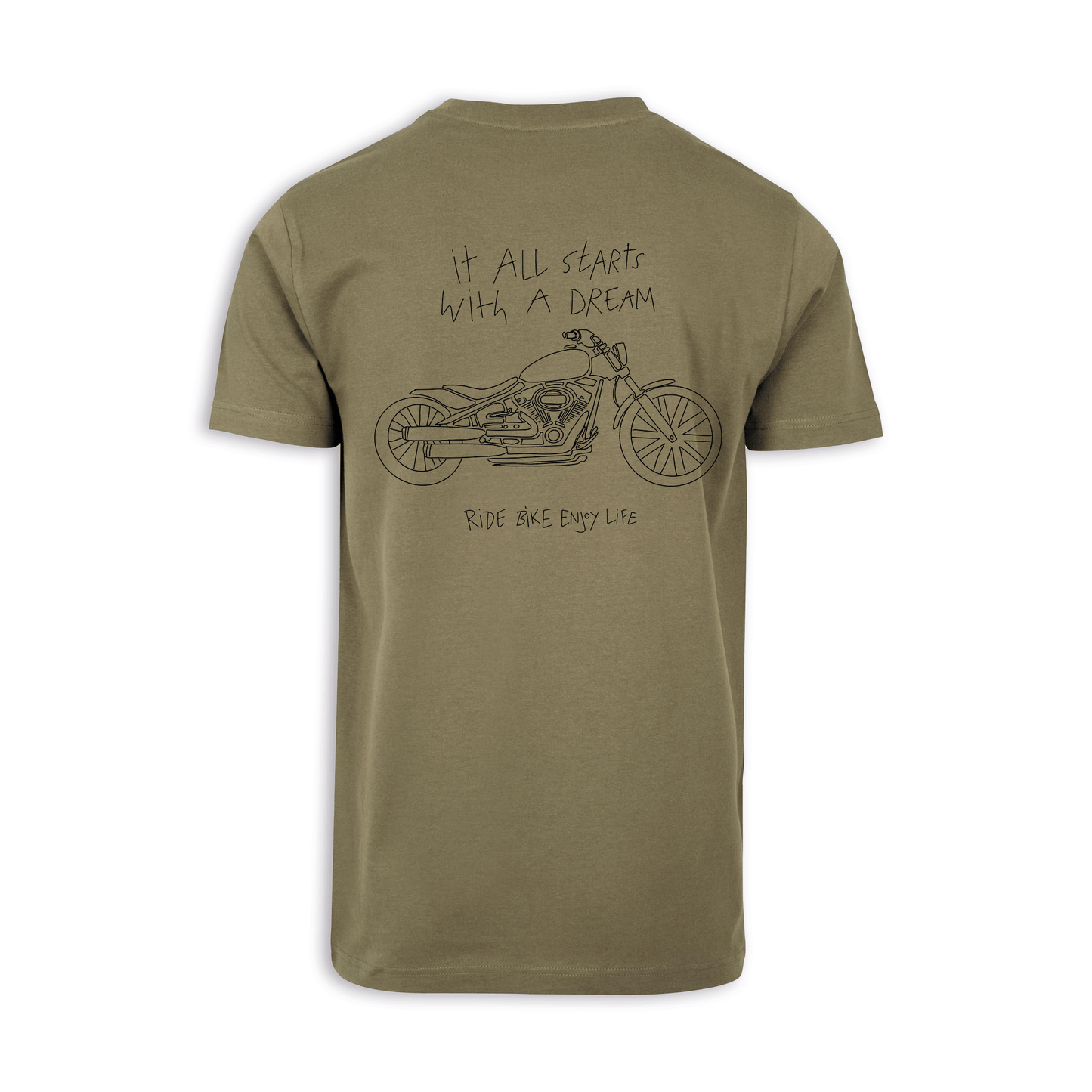 It All Starts With A Dream - Olive/Schwarz Männer Shirt