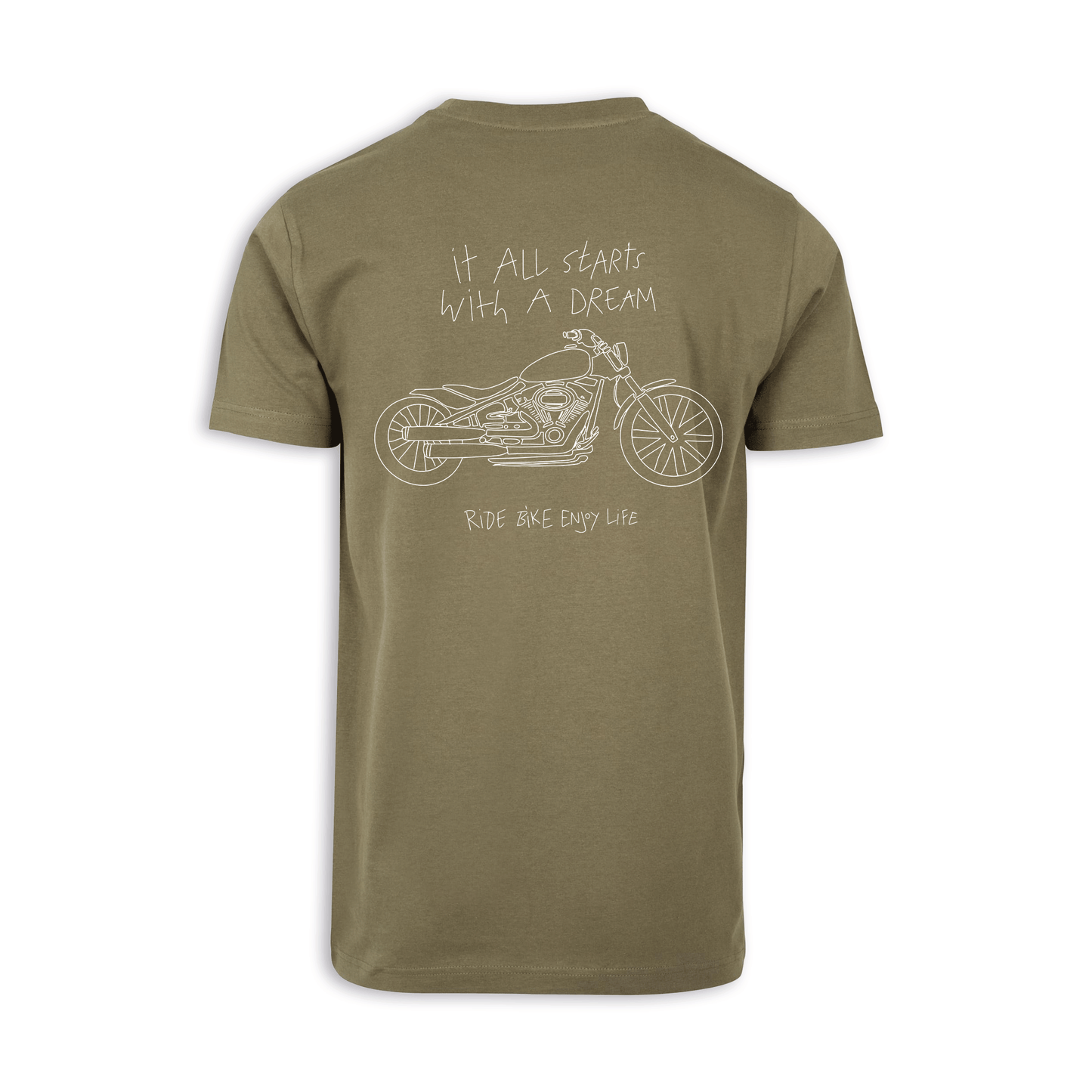 It All Starts With A Dream - Olive/Weiß Männer Shirt