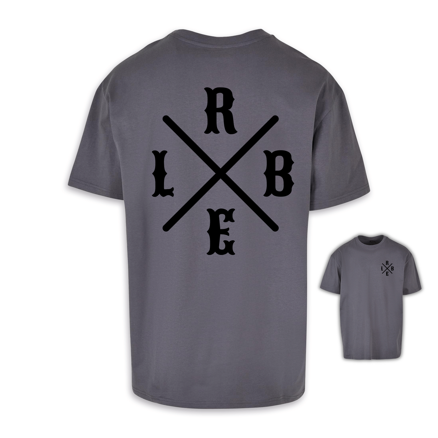RBEL Kreuz - Dunkelgrau/Schwarz Oversize Shirt