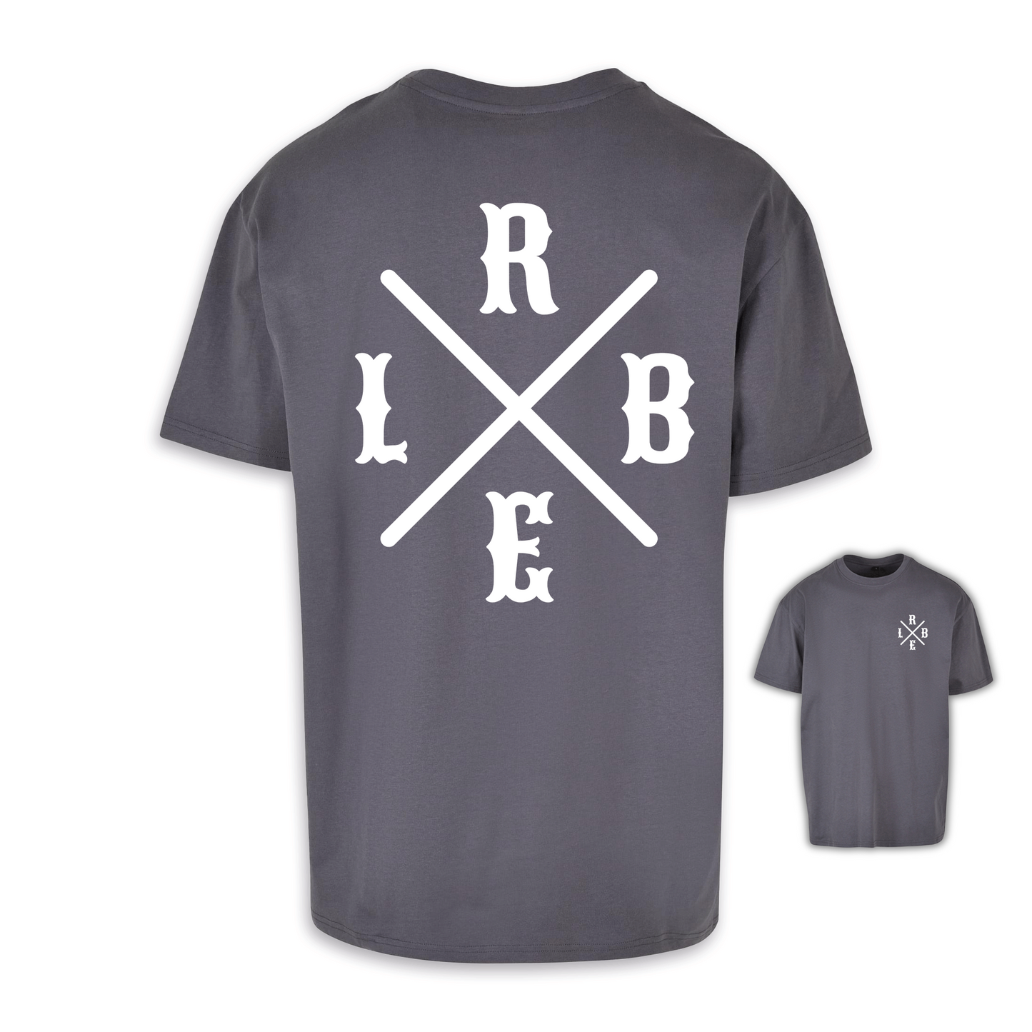 RBEL Kreuz - Dunkelgrau/Weiß Oversize Shirt
