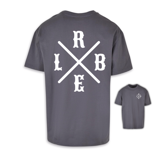 RBEL Kreuz - Dunkelgrau/Weiß Oversize Shirt