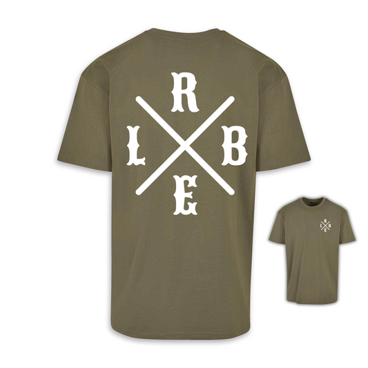 RBEL Kreuz - Olive/Weiß Oversize Shirt