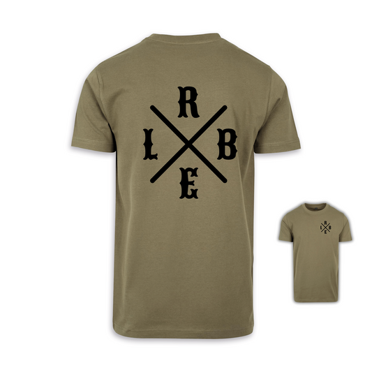 RIDE BIKE ENJOY LIFE Kreuz - Olive/Schwarz Männer Shirt