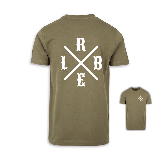 RIDE BIKE ENJOY LIFE Kreuz - Olive/Weiß Männer Shirt