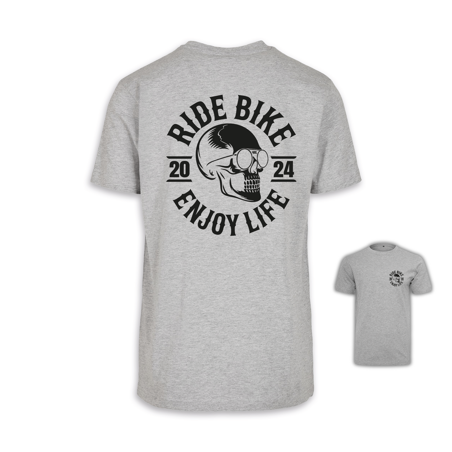 RIDE BIKE ENJOY LIFE - Grau/Schwarz Männer Shirt