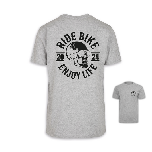 RIDE BIKE ENJOY LIFE - Grau/Schwarz Männer Shirt