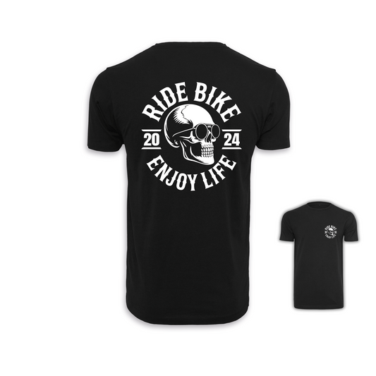 RIDE BIKE ENJOY LIFE - Schwarz Männer Shirt