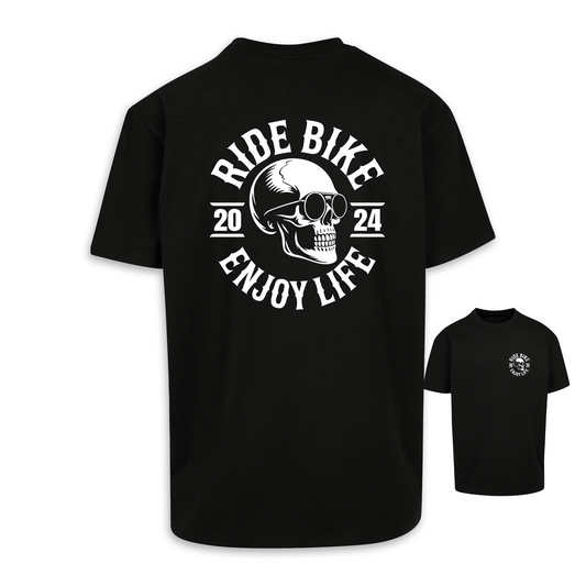 RIDE BIKE ENJOY LIFE - Schwarz Oversize Shirt